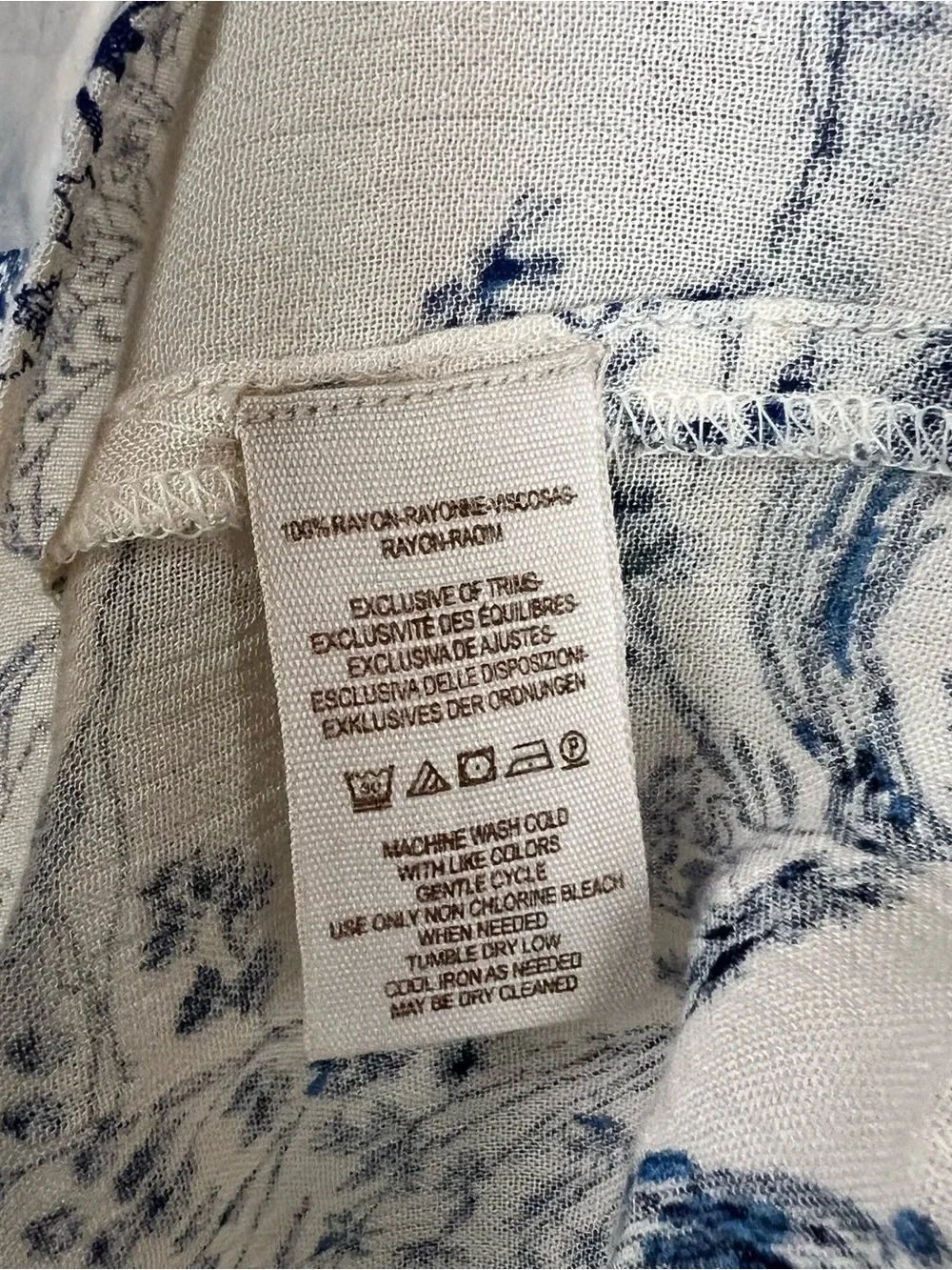 NWOT Free People Metallic Blooms Oversized Boho Floral Blouse Cream Blue Size M